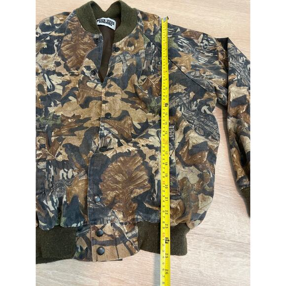 VTG 90s Jerzees Outdoors Mossy Oak Jacket Mens Large Break Up Camouflage Bomber - Picture 4 of 8